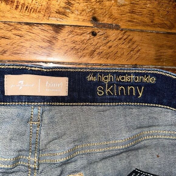 7 for All Mankind dark wash B(lair) high waist ankle 30 jeans - Picture 3 of 5